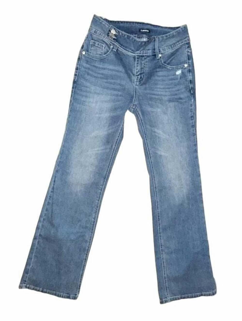 Y2K Aesthetic Flamingo Bootcut Jeans Low Rise